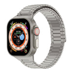 سوار ساعة معدني من الفولاذ المقاوم للصدأ المغناطيسي بنمط الخيزران، لساعات Apple Watch SE 2023 44mm، وApple Watch SE 2023 40mm، وApple Watch Ultra 2 49mm، وApple Watch Series 9 45mm، وApple Watch Series 9 41mm، وApple Watch Ultra 49mm