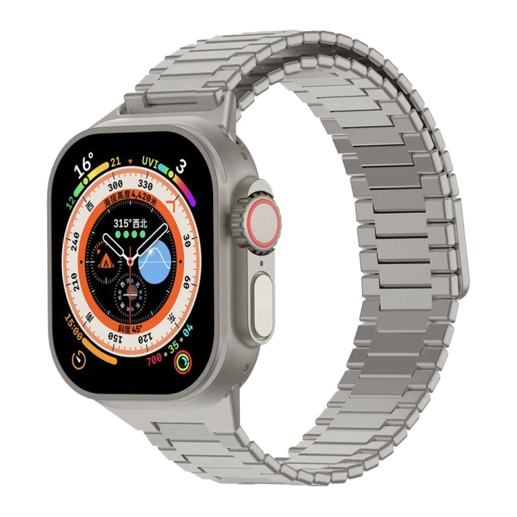 سوار ساعة معدني من الفولاذ المقاوم للصدأ المغناطيسي بنمط الخيزران، لساعات Apple Watch SE 2023 44mm، وApple Watch SE 2023 40mm، وApple Watch Ultra 2 49mm، وApple Watch Series 9 45mm، وApple Watch Series 9 41mm، وApple Watch Ultra 49mm