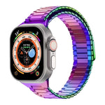 سوار ساعة معدني من الفولاذ المقاوم للصدأ المغناطيسي بنمط الخيزران، لساعات Apple Watch SE 2023 44mm، وApple Watch SE 2023 40mm، وApple Watch Ultra 2 49mm، وApple Watch Series 9 45mm، وApple Watch Series 9 41mm، وApple Watch Ultra 49mm