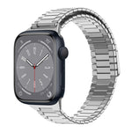 سوار ساعة معدني من الفولاذ المقاوم للصدأ المغناطيسي بنمط الخيزران، لساعات Apple Watch Series 8 41mm، وApple Watch Series 8 45mm، وApple Watch SE 2022 40mm، وApple Watch SE 2022 44mm، وApple Watch Series 7 41mm، وApple Watch Series 7 45mm