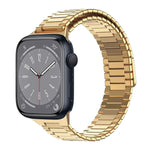 سوار ساعة معدني من الفولاذ المقاوم للصدأ المغناطيسي بنمط الخيزران، لساعات Apple Watch Series 8 41mm، وApple Watch Series 8 45mm، وApple Watch SE 2022 40mm، وApple Watch SE 2022 44mm، وApple Watch Series 7 41mm، وApple Watch Series 7 45mm