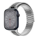 سوار ساعة معدني من الفولاذ المقاوم للصدأ المغناطيسي بنمط الخيزران، لساعات Apple Watch Series 8 41mm، وApple Watch Series 8 45mm، وApple Watch SE 2022 40mm، وApple Watch SE 2022 44mm، وApple Watch Series 7 41mm، وApple Watch Series 7 45mm