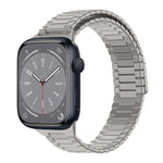 سوار ساعة معدني من الفولاذ المقاوم للصدأ المغناطيسي بنمط الخيزران، لساعات Apple Watch Series 8 41mm، وApple Watch Series 8 45mm، وApple Watch SE 2022 40mm، وApple Watch SE 2022 44mm، وApple Watch Series 7 41mm، وApple Watch Series 7 45mm