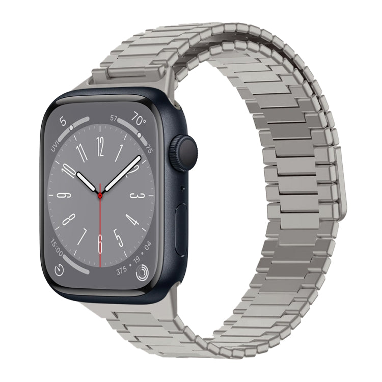 سوار ساعة معدني من الفولاذ المقاوم للصدأ المغناطيسي بنمط الخيزران، لساعات Apple Watch Series 8 41mm، وApple Watch Series 8 45mm، وApple Watch SE 2022 40mm، وApple Watch SE 2022 44mm، وApple Watch Series 7 41mm، وApple Watch Series 7 45mm