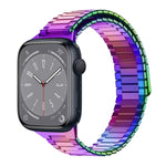 سوار ساعة معدني من الفولاذ المقاوم للصدأ المغناطيسي بنمط الخيزران، لساعات Apple Watch Series 8 41mm، وApple Watch Series 8 45mm، وApple Watch SE 2022 40mm، وApple Watch SE 2022 44mm، وApple Watch Series 7 41mm، وApple Watch Series 7 45mm