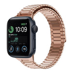 سوار ساعة معدني من الفولاذ المقاوم للصدأ المغناطيسي بنمط الخيزران، لساعات Apple Watch Series 8 41mm، وApple Watch Series 8 45mm، وApple Watch SE 2022 40mm، وApple Watch SE 2022 44mm، وApple Watch Series 7 41mm، وApple Watch Series 7 45mm