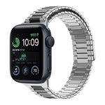 سوار ساعة معدني من الفولاذ المقاوم للصدأ المغناطيسي بنمط الخيزران، لساعات Apple Watch Series 8 41mm، وApple Watch Series 8 45mm، وApple Watch SE 2022 40mm، وApple Watch SE 2022 44mm، وApple Watch Series 7 41mm، وApple Watch Series 7 45mm