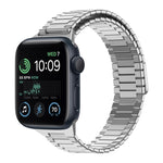 سوار ساعة معدني من الفولاذ المقاوم للصدأ المغناطيسي بنمط الخيزران، لساعات Apple Watch Series 8 41mm، وApple Watch Series 8 45mm، وApple Watch SE 2022 40mm، وApple Watch SE 2022 44mm، وApple Watch Series 7 41mm، وApple Watch Series 7 45mm