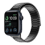 سوار ساعة معدني من الفولاذ المقاوم للصدأ المغناطيسي بنمط الخيزران، لساعات Apple Watch Series 8 41mm، وApple Watch Series 8 45mm، وApple Watch SE 2022 40mm، وApple Watch SE 2022 44mm، وApple Watch Series 7 41mm، وApple Watch Series 7 45mm