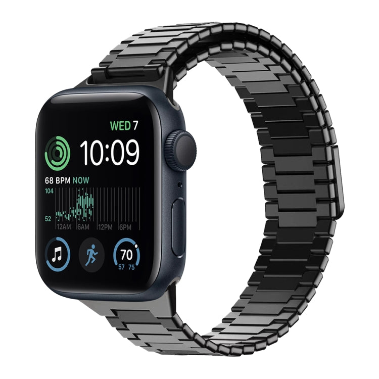 سوار ساعة معدني من الفولاذ المقاوم للصدأ المغناطيسي بنمط الخيزران، لساعات Apple Watch Series 8 41mm، وApple Watch Series 8 45mm، وApple Watch SE 2022 40mm، وApple Watch SE 2022 44mm، وApple Watch Series 7 41mm، وApple Watch Series 7 45mm