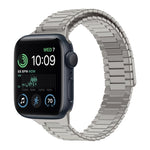 سوار ساعة معدني من الفولاذ المقاوم للصدأ المغناطيسي بنمط الخيزران، لساعات Apple Watch Series 8 41mm، وApple Watch Series 8 45mm، وApple Watch SE 2022 40mm، وApple Watch SE 2022 44mm، وApple Watch Series 7 41mm، وApple Watch Series 7 45mm