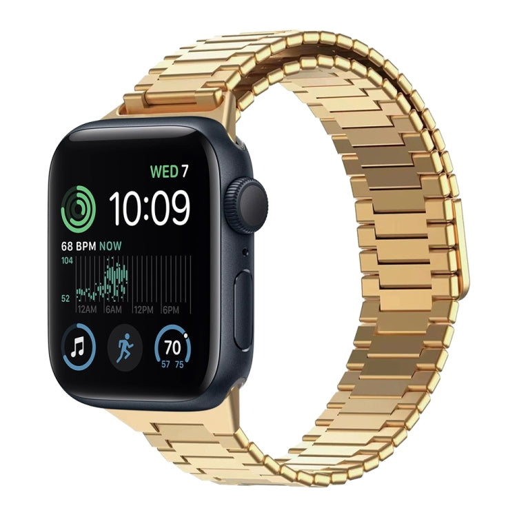 سوار ساعة معدني من الفولاذ المقاوم للصدأ المغناطيسي بنمط الخيزران، لساعات Apple Watch Series 8 41mm، وApple Watch Series 8 45mm، وApple Watch SE 2022 40mm، وApple Watch SE 2022 44mm، وApple Watch Series 7 41mm، وApple Watch Series 7 45mm