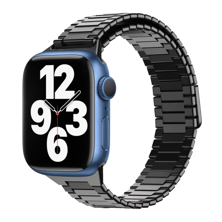 سوار ساعة معدني من الفولاذ المقاوم للصدأ المغناطيسي بنمط الخيزران، لساعات Apple Watch Series 8 41mm، وApple Watch Series 8 45mm، وApple Watch SE 2022 40mm، وApple Watch SE 2022 44mm، وApple Watch Series 7 41mm، وApple Watch Series 7 45mm