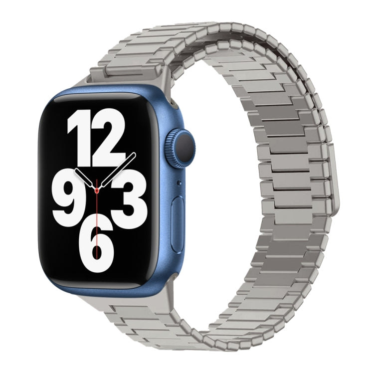 سوار ساعة معدني من الفولاذ المقاوم للصدأ المغناطيسي بنمط الخيزران، لساعات Apple Watch Series 8 41mm، وApple Watch Series 8 45mm، وApple Watch SE 2022 40mm، وApple Watch SE 2022 44mm، وApple Watch Series 7 41mm، وApple Watch Series 7 45mm