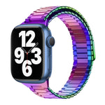 سوار ساعة معدني من الفولاذ المقاوم للصدأ المغناطيسي بنمط الخيزران، لساعات Apple Watch Series 8 41mm، وApple Watch Series 8 45mm، وApple Watch SE 2022 40mm، وApple Watch SE 2022 44mm، وApple Watch Series 7 41mm، وApple Watch Series 7 45mm