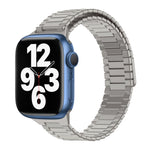 سوار ساعة معدني من الفولاذ المقاوم للصدأ المغناطيسي بنمط الخيزران، لساعات Apple Watch Series 8 41mm، وApple Watch Series 8 45mm، وApple Watch SE 2022 40mm، وApple Watch SE 2022 44mm، وApple Watch Series 7 41mm، وApple Watch Series 7 45mm