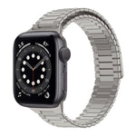 سوار ساعة معدني من الفولاذ المقاوم للصدأ المغناطيسي بنمط الخيزران، لساعات Apple Watch Series 6 40mm، وApple Watch Series 6 44mm، وApple Watch Series 5 44mm، وApple Watch Series 5 40mm، وApple Watch Series 4 44mm، وApple Watch Series 4 40mm