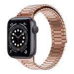 سوار ساعة معدني من الفولاذ المقاوم للصدأ المغناطيسي بنمط الخيزران، لساعات Apple Watch Series 6 40mm، وApple Watch Series 6 44mm، وApple Watch Series 5 44mm، وApple Watch Series 5 40mm، وApple Watch Series 4 44mm، وApple Watch Series 4 40mm