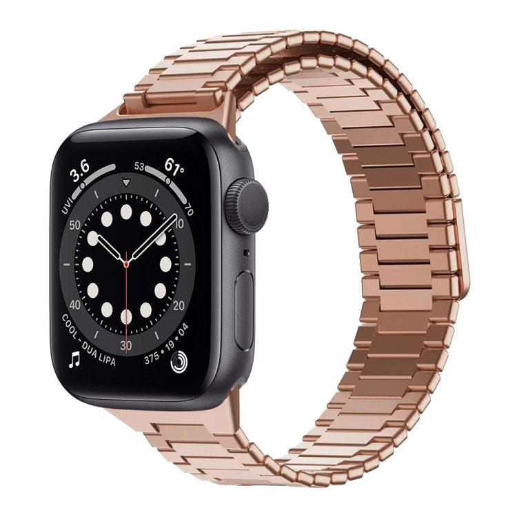 سوار ساعة معدني من الفولاذ المقاوم للصدأ المغناطيسي بنمط الخيزران، لساعات Apple Watch Series 6 40mm، وApple Watch Series 6 44mm، وApple Watch Series 5 44mm، وApple Watch Series 5 40mm، وApple Watch Series 4 44mm، وApple Watch Series 4 40mm
