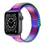 سوار ساعة معدني من الفولاذ المقاوم للصدأ المغناطيسي بنمط الخيزران، لساعات Apple Watch Series 6 40mm، وApple Watch Series 6 44mm، وApple Watch Series 5 44mm، وApple Watch Series 5 40mm، وApple Watch Series 4 44mm، وApple Watch Series 4 40mm