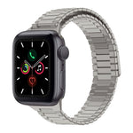 سوار ساعة معدني من الفولاذ المقاوم للصدأ المغناطيسي بنمط الخيزران، لساعات Apple Watch Series 6 40mm، وApple Watch Series 6 44mm، وApple Watch Series 5 44mm، وApple Watch Series 5 40mm، وApple Watch Series 4 44mm، وApple Watch Series 4 40mm