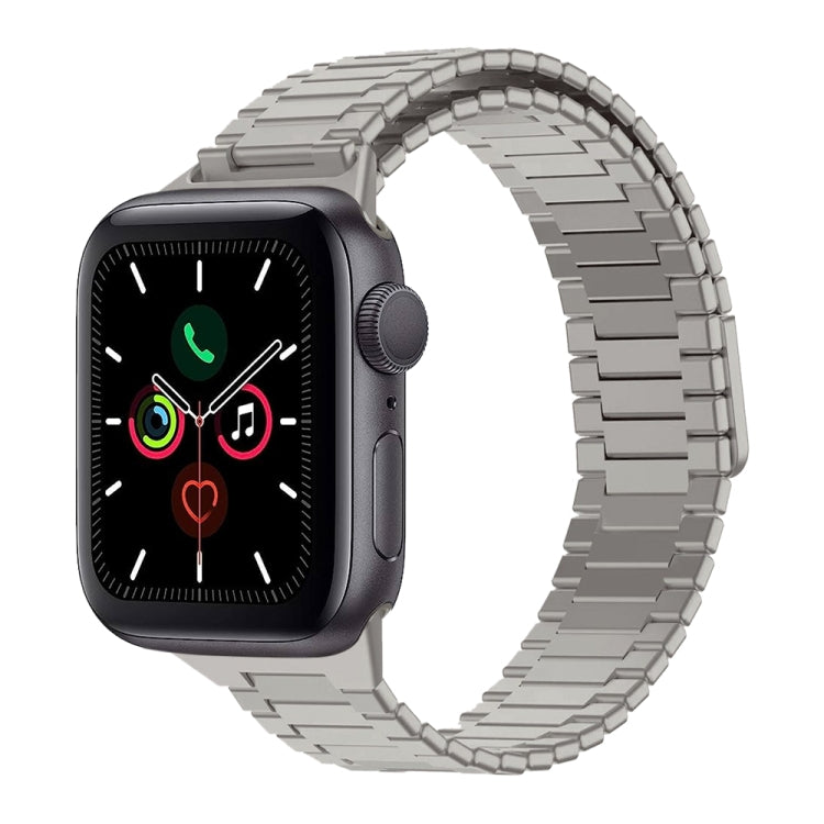 سوار ساعة معدني من الفولاذ المقاوم للصدأ المغناطيسي بنمط الخيزران، لساعات Apple Watch Series 6 40mm، وApple Watch Series 6 44mm، وApple Watch Series 5 44mm، وApple Watch Series 5 40mm، وApple Watch Series 4 44mm، وApple Watch Series 4 40mm
