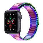 سوار ساعة معدني من الفولاذ المقاوم للصدأ المغناطيسي بنمط الخيزران، لساعات Apple Watch Series 6 40mm، وApple Watch Series 6 44mm، وApple Watch Series 5 44mm، وApple Watch Series 5 40mm، وApple Watch Series 4 44mm، وApple Watch Series 4 40mm