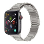 سوار ساعة معدني من الفولاذ المقاوم للصدأ المغناطيسي بنمط الخيزران، لساعات Apple Watch Series 6 40mm، وApple Watch Series 6 44mm، وApple Watch Series 5 44mm، وApple Watch Series 5 40mm، وApple Watch Series 4 44mm، وApple Watch Series 4 40mm