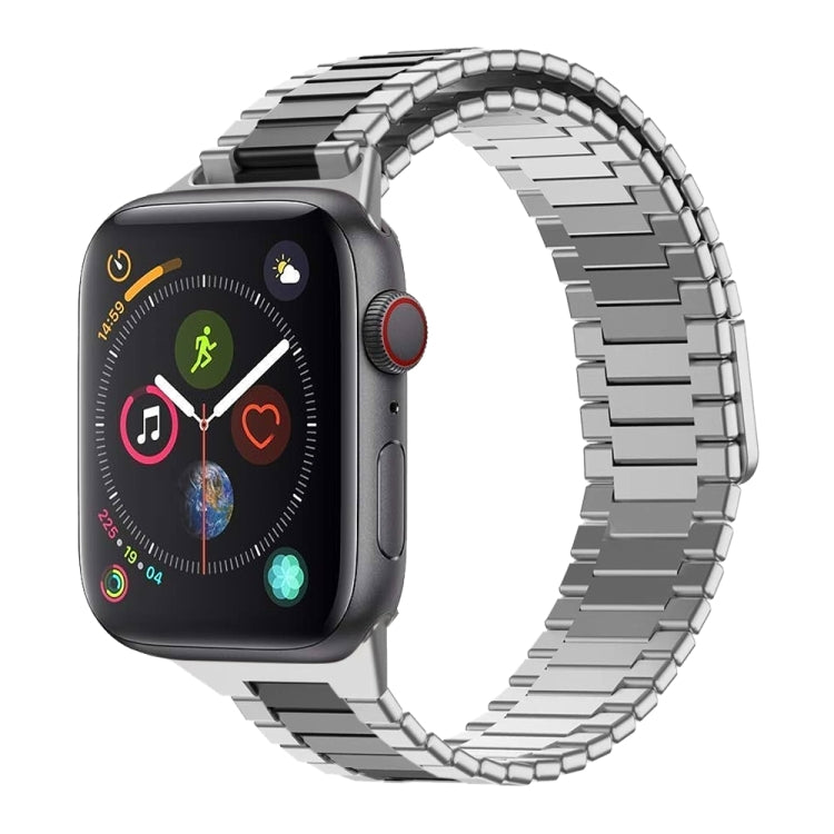 سوار ساعة معدني من الفولاذ المقاوم للصدأ المغناطيسي بنمط الخيزران، لساعات Apple Watch Series 6 40mm، وApple Watch Series 6 44mm، وApple Watch Series 5 44mm، وApple Watch Series 5 40mm، وApple Watch Series 4 44mm، وApple Watch Series 4 40mm