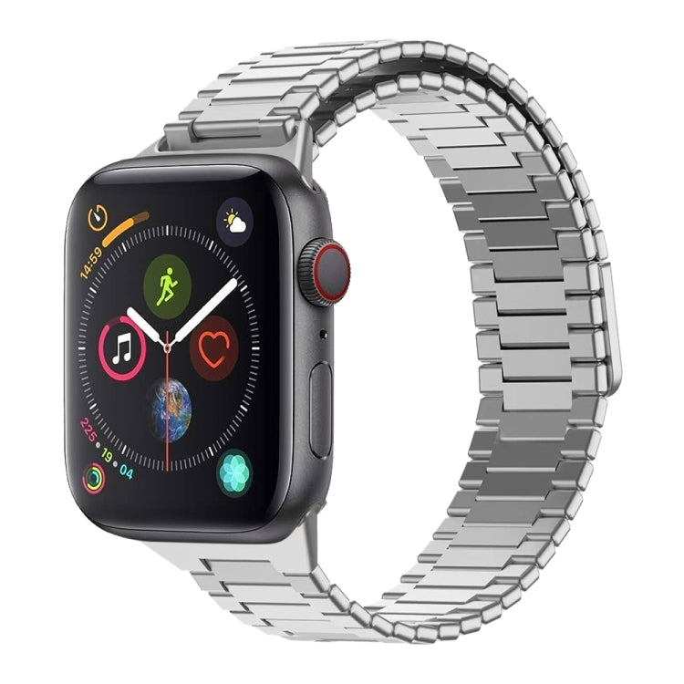 سوار ساعة معدني من الفولاذ المقاوم للصدأ المغناطيسي بنمط الخيزران، لساعات Apple Watch Series 6 40mm، وApple Watch Series 6 44mm، وApple Watch Series 5 44mm، وApple Watch Series 5 40mm، وApple Watch Series 4 44mm، وApple Watch Series 4 40mm