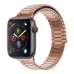 سوار ساعة معدني من الفولاذ المقاوم للصدأ المغناطيسي بنمط الخيزران، لساعات Apple Watch Series 6 40mm، وApple Watch Series 6 44mm، وApple Watch Series 5 44mm، وApple Watch Series 5 40mm، وApple Watch Series 4 44mm، وApple Watch Series 4 40mm
