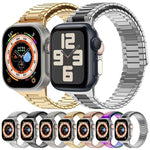 سوار ساعة معدني من الفولاذ المقاوم للصدأ المغناطيسي بنمط الخيزران، لساعات Apple Watch SE 2023 44mm، وApple Watch SE 2023 40mm، وApple Watch Ultra 2 49mm، وApple Watch Series 9 45mm، وApple Watch Series 9 41mm، وApple Watch Ultra 49mm