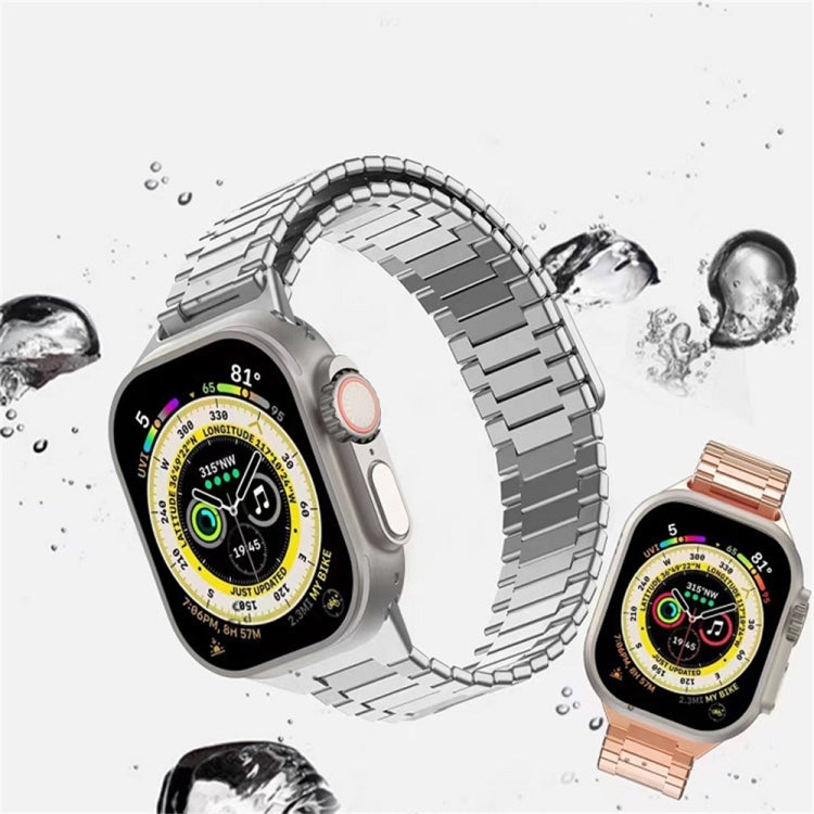 سوار ساعة معدني من الفولاذ المقاوم للصدأ المغناطيسي بنمط الخيزران، لساعات Apple Watch SE 2023 44mm، وApple Watch SE 2023 40mm، وApple Watch Ultra 2 49mm، وApple Watch Series 9 45mm، وApple Watch Series 9 41mm، وApple Watch Ultra 49mm
