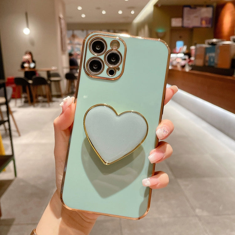 غطاء هاتف TPU مع حامل قلب محبب مطلي بالكهرباء، لأيفون 17e / 16e، لأيفون 17 برو ماكس، لأيفون 17 برو، لأيفون 17، لأيفون إير، لأيفون 16 برو ماكس، لأيفون 16 برو، لأيفون 16 بلس