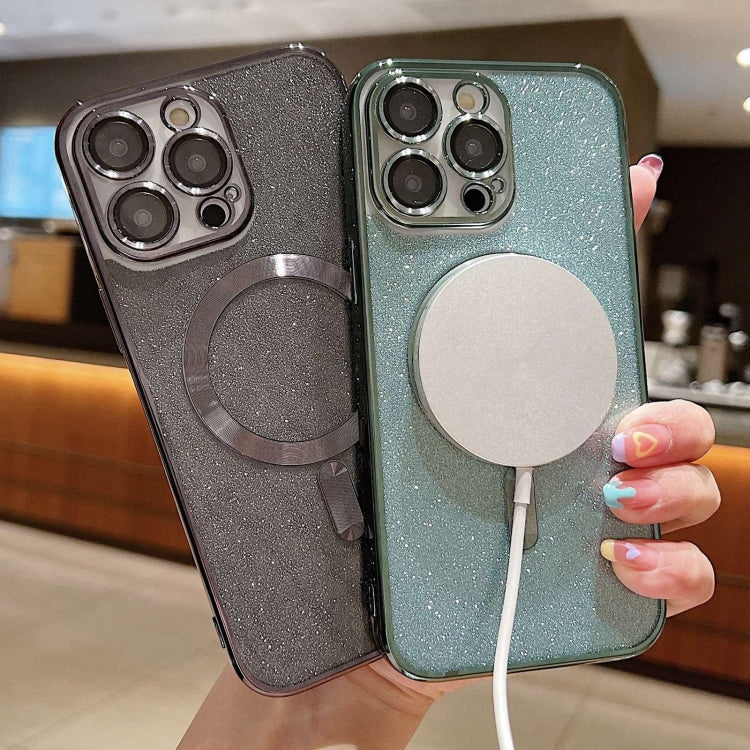 غطاء هاتف TPU مطلي بالكهرباء مع بريق وماجسيف، لأيفون 16 برو، لأيفون 16 بلس، لأيفون 16، لأيفون 15 برو ماكس، لأيفون 15 برو، لأيفون 15 بلس