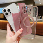 غطاء هاتف TPU مطلي بالكهرباء مع بريق وماجسيف، لأيفون 7 بلس / 8 بلس