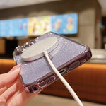 غطاء هاتف TPU مغناطيسي MagSafe مطلي بالكهرباء مع بريق، لأيفون 17e / 16e، لأيفون 17 برو ماكس، لأيفون 17 برو، لأيفون 17، لأيفون إير، لأيفون 16 برو ماكس