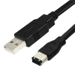 كابل محول JUNSUNMAY Firewire IEEE 1394 6 دبابيس ذكر إلى USB 2.0 ذكر، 1.8 متر، 3 متر، 4.5 متر
