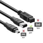 كابل محول JUNSUNMAY Firewire IEEE 1394 6 دبابيس ذكر إلى USB 2.0 ذكر، 1.8 متر، 3 متر، 4.5 متر