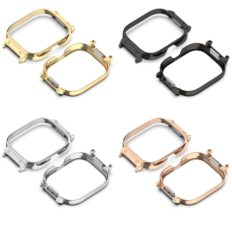 For Redmi Watch 4 Metal Frame Watch Protective Case, Silver, Black, Gold, Rose Gold