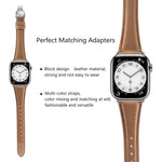 سوار ساعة جلدي بسيط بمشبك فراشة، لسلسلة Apple Watch 4 مقاس 44مم، لسلسلة Apple Watch 4 مقاس 40مم، لسلسلة Apple Watch 3 مقاس 38مم، لسلسلة Apple Watch 3 مقاس 42مم