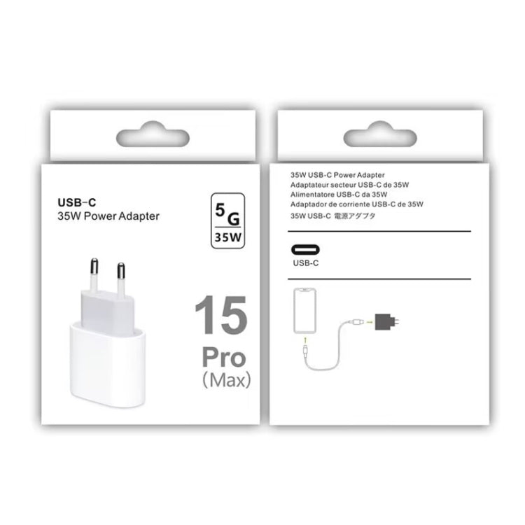 شاحن بمنفذ USB-C / Type-C بقوة 35 واط PD لسلسلة iPhone / iPad، قابس الاتحاد الأوروبي