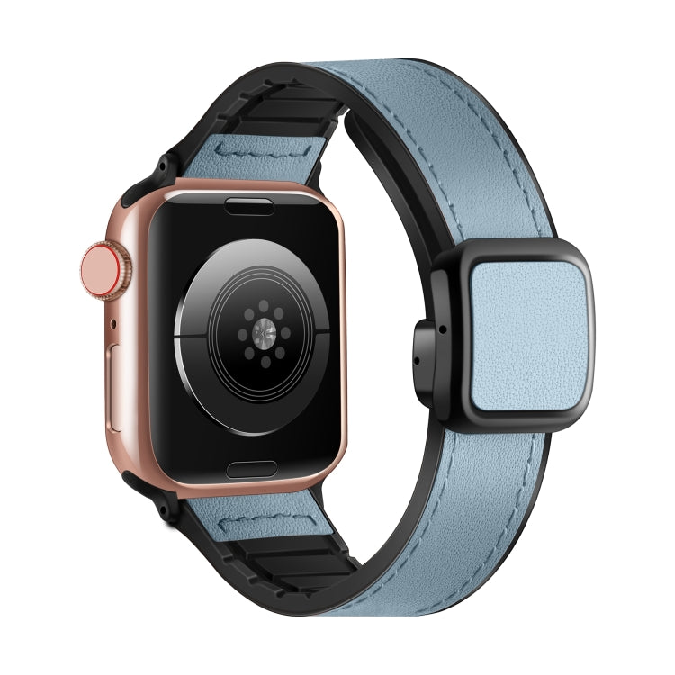 Fold Magnetic Square Buckle PU Silicone Watch Band, For Apple Watch SE 2023 44mm, For Apple Watch SE 2023 40mm, For Apple Watch Ultra 2 49mm, For Apple Watch Series 9 45mm