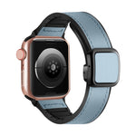 سوار ساعة من السيليكون PU بمشبك مربع مغناطيسي قابل للطي، لسلسلة Apple Watch 4 مقاس 44مم، لسلسلة Apple Watch 4 مقاس 40مم، لسلسلة Apple Watch 3 مقاس 38مم، لسلسلة Apple Watch 3 مقاس 42مم