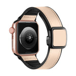 سوار ساعة من السيليكون PU بمشبك مربع مغناطيسي قابل للطي، لسلسلة Apple Watch 4 مقاس 44مم، لسلسلة Apple Watch 4 مقاس 40مم، لسلسلة Apple Watch 3 مقاس 38مم، لسلسلة Apple Watch 3 مقاس 42مم