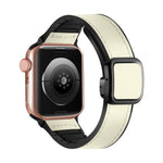 سوار ساعة من السيليكون PU بمشبك مربع مغناطيسي قابل للطي، لسلسلة Apple Watch 4 مقاس 44مم، لسلسلة Apple Watch 4 مقاس 40مم، لسلسلة Apple Watch 3 مقاس 38مم، لسلسلة Apple Watch 3 مقاس 42مم