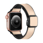 سوار ساعة من السيليكون PU بمشبك مربع مغناطيسي قابل للطي، لسلسلة Apple Watch 4 مقاس 44مم، لسلسلة Apple Watch 4 مقاس 40مم، لسلسلة Apple Watch 3 مقاس 38مم، لسلسلة Apple Watch 3 مقاس 42مم