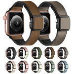 سوار ساعة من السيليكون PU بمشبك مربع مغناطيسي قابل للطي، لسلسلة Apple Watch 4 مقاس 44مم، لسلسلة Apple Watch 4 مقاس 40مم، لسلسلة Apple Watch 3 مقاس 38مم، لسلسلة Apple Watch 3 مقاس 42مم