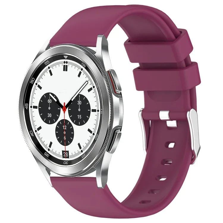سوار ساعة سيليكون ناعم بلون صلب 20مم، لسامسونج Galaxy Watch 4 Classic بقياس 42مم، لسامسونج Galaxy Watch Active 2 بقياس 44مم، لسامسونج Galaxy Watch Active 2 بقياس 40مم، لسامسونج Galaxy Watch بقياس 42مم