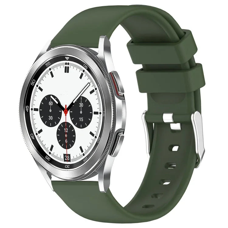 سوار ساعة سيليكون ناعم بلون صلب 20مم، لسامسونج Galaxy Watch 4 Classic بقياس 42مم، لسامسونج Galaxy Watch Active 2 بقياس 44مم، لسامسونج Galaxy Watch Active 2 بقياس 40مم، لسامسونج Galaxy Watch بقياس 42مم